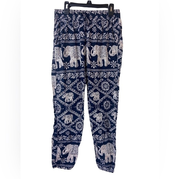 Vintage Bohemian Elephant Rayon Pants - Picture 1 of 6